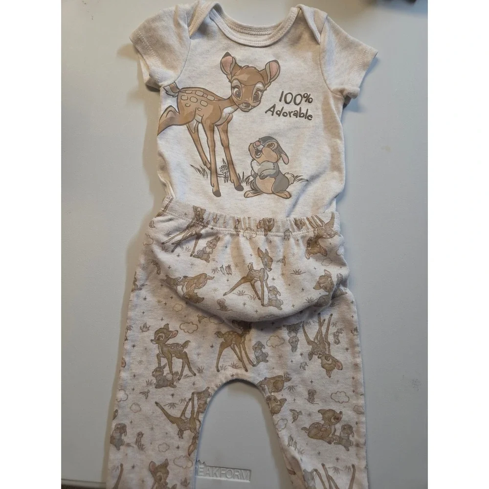 Disney Bambi and Thumper Bodysuit and Pants Set Oatmeal Heather Kids